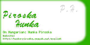 piroska hunka business card